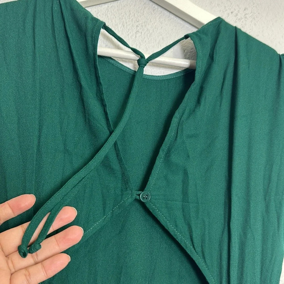 Reformation Mayer Green Emerald Jumpsuit Womens Size 0 Back Keyhole Festival - Picture 9 of 16